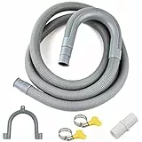 Ablaufschlauch Verlängerung, 0.5/1/1.5/2/2.5/3/4/5/6/7M, Abwasserschlauch Spülmaschine, Ablaufschlauch Schlauch Universal, inkl Schlauchverbinder und Schlauchschellen, für Waschmaschine Geschirrspüler
