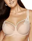 Gorteks Lingerie EGERIE-B3 halb gepolsterter BH mit Stickerei, Komfort BH Damen mit Bügel, große Größen Damen Unterwäsche, BH für große und kleine Brüste – 95C, Beige