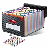 ThinkTex Dokumentenmappe A4, 26 Taschen Erweitern Dateiordner Große Raum Fächermappe Datei Organizer Aktenordner Box Akkordeon Ordner Tragbar Sortiermappe für Zuhause oder Büro Dokumente
