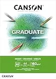 Canson Graduate - C400110365 Zeichenpapier - Zeichenblock, DIN A4, 30 Blatt, 160 g/m² Weiß