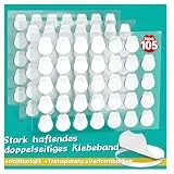 Birllaid 105 Stück Doppelseitige Klebepunkte, Transparente Runde Aufkleber, Spurlos & Wasserdicht, Punktaufkleber für DIY, Kunst, Büro und Festtagsdekoration Durchmesser 20 mm