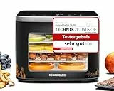 ROMMELSBACHER Dörrautomat DA 450, Dörrfläche 0,2 m², inkl. 5 Edelstahl-Dörrtabletts, 1 Dörrgitter, 1 Dörrunterlage, 2 Müsliformen, LCD-Display, 99 Std. Timer, Temperatur einstellbar (35 °C – 80 °C)