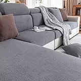 Gleedipre Cord Elastischer Sofabezug Sitzkissen Rückenlehne Kopfstütze Möbelschutzbezug rutschfest Staubdicht Sofa-Spannbettlaken(Dunkelgrau,25-45 cm x 60-80 cm)