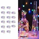 Maxee 16 Stück 2M Farbig LED Lichterkette Batterie, Wasserdicht für DIY, Party, Stimmung Lichter, Weihnachtsdeko, Innen- und Außenbereich Deko, 4 Stück Quadratische + 12 Stück Flache Lichterkette