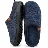 MERRIMAC Herren Slip-on Hausschuhe Bequem Memory-Schaum Rutschfest Innen Pantoffeln Dunkelblau, 47 EU