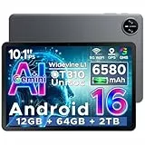 DOOGEE Tab A9 Tablet 10 Zoll Android 16, 12GB RAM+64GB ROM(TF 2TB) Gaming Tablet, Gemini AI, 6580mAh, Unisoc T310, Dual Speaker, 5G WiFi, 8MP Kamera, Bluetooth 5.0, Face ID, 3.5mm Kopfhöreranschluss