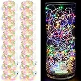 Maxee 16 Stück 1M Farbig LED Lichterkette Batterie, Wasserdicht für DIY, Party, Stimmung Lichter, Weihnachtsdeko, Innen- und Außenbereich Deko, 4 Stück Quadratische + 12 Stück Flache Lichterkette-Cai