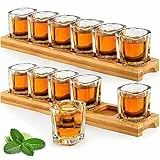 SuproBarware Schnapsgläser-Set, 60 ml, Cocktailhalter, 2 Packungen und 12 Schnapsgläser, Getränke, Servierbrett, Organizer und klares Kristallglas für Liköraufnahmen, Whisky, Brandy, Wodka, Rum