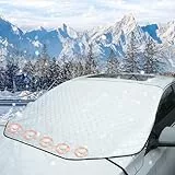Frontscheibenabdeckung Winter Ultra-Dick Windschutzscheiben Abdeckung und Ganzjährig Auto Schnee EIS Frost Sonne UV Staub Wasserbeständig, 5 Magneten mit Tragetasche(157 x 126cm)