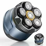 Singphere Glatzen Rasierer Herren, Wiederaufladbarer Kabelloser Skull Shaver, Nass- und Trocken Glatzenrasierer, Elektrischer 6d-Rasierer mit Flexiblem Kopf und Magnetischem Klingenkopf
