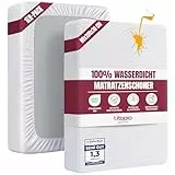 Utopia Bedding Matratzenschoner 80 x 200 x 30 cm Wasserdicht, Oeko-TEX Zertifiziert Matratzenauflage Atmungsaktive, Matratzenschutz, Rundum Elastisch Weiß