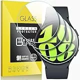 KSKSPE 4 Stück Displayschutz für Samsung Galaxy Watch 6 44mm Gehärtetes Schutzfolie,9H Härtegrad HD Blasenfreier Displayschutzfolie für Samsung Galaxy Watch 6 44mm