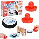 LTFIOON Air Hockey Hover Puck, Portable Air Hockey mit 2 Roten Lufthockey Drücken, Hockeyspielzeug für Innen und Außen, Simuliertes Hockeyspiel für Kinder Erwachsene