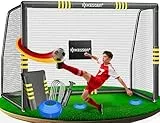 KESSER® Fußballtor – Hochwertiges Fußballtor 300cm, Training Schusstraining UV-beständigem Netz, Stahlrahmen mit Polsterung, Erdhaken, Luftpumpe, Hüttchen, Montagezubehör für Kinder und Erwachsene