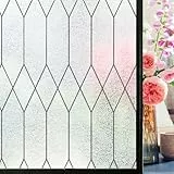 Windimiley Sichtschutzfolie für Fenster, Buntglas, statische Haftung, Badezimmer, mattiert, bleihaltig, dekorative Fensteraufkleber, UV-Hitzeblockierung, blickdicht, entfernbar, für Türverkleidungen