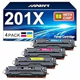 NOGIVY 201X Toner Kompatibel für HP 201X 201A für HP Color LaserJet Pro MFP M277dw Toner Schwarz M252dw M277n M277 dw M274n M252n M252 M277c6 CF400X CF401X CF402X CF403X CF401A CF402A (4er-Pack)