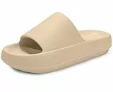 Misolin Badeschuhe Damen Herren Original Hausschuhe Cozislides Wolke Schlappen Super Weich rutschfest Badelatschen Sommer Pantoletten Cozy Cloudyzzz Slides Indoor/Outdoor,Khaki 39/40 EU