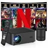 HOPVISION 2025 Upgraded Mini Beamer Heimkino 4K Unterstützt Full HD 1080P Projektor【NetfIix Officially & DoIby Audio】 WiFi6 Bluetooth Klein Projector kompatibel YouTube/Prime Video/Smartphones/PS5