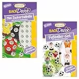 Günthart BackDecor Fußball Set 48 Mini Fußbälle und Zucker Fußballer als Set, 1er Set (38 gr)