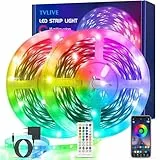 TVLIVE LED Strip 20M, Bluetooth RGB LED Streifen, LED Band mit App Steuerung, 16 Mio. Farben, 28 Lichtmodi, Musikmodus, Timer, LED Lichterkette für Küche, Schlafzimmer, Wohnzimmer, FesteDeko