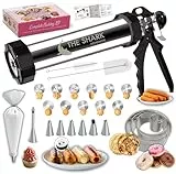 Churros Maker & Spritzgebäck Maschine – 304 Edelstahl, Große Kapazität, Leicht zu Reinigen & Langlebig – Ideal für Familien, Hobbybäcker & Profis – Perfekte Gebäckpresse für Spritzgebäck & Churros