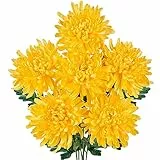 6 Stück Künstliche Chrysantheme Seiden, kunstblumen Hortensien Seide plastikblumen, Realistische Blume Silk für Wohnzimmer Büro Dekor Tisch Küche #3