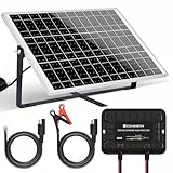 ECO-WORTHY 25W 12V Solar Batterieladegerät, 25W wasserdichtes Solarpanel Kit + verstellbare Halterung + verbesserter Laderegler, geeignet für 12V Batterie in Auto, Wohnmobil, Marine Boot, Motorräd