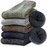 MOSOTECH Thermosocken Damen, 5 Paar Warme Dicke Socken Bunte StrickSocken Damen Geschenke Wintersocken, EU Größe 35-42