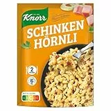 Knorr Hüttenschmaus Schinken Hörnli Pastagericht, leckere Pasta 2 Portionen