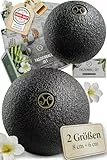 HELDSON® Premium Faszienball klein 2er Set [6cm & 8cm] - Faszien Ball hart - Faszienball für Füße - Massage Ball um Verspannungen in Nacken, Schulter zu lösen - Faszienkugel - Massageball Rücken