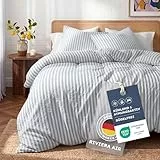 Blumtal Premium Seersucker Bettwäsche 135x200 cm + 80x80cm - Oeko-TEX zert. Bettwäsche Baumwolle 135x200 cm luftig Leichter Viskose-Baumwoll-Mix 50/50 - Sommerbettwäsche kühlend - Bettwäsche Frühling