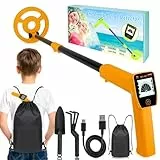 Metalldetektor Kinder - iTayga 2026 USB Wiederaufladbarer Kinder Metalldetektor, Verstellbarer (24'-35'), Hochpräziser Tragbarer Metalldetektoren mit LCD-Display für die Erkundung im Freien, Orange
