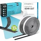 Klettband Selbstklebend Extra Stark - BPA Frei - 5m x 10mm - Klettverschluss Selbstklebend Schwarz - Klett Klebeband Extra Breit - Selbstklebendes Klettband Beidseitig - Klettbänder