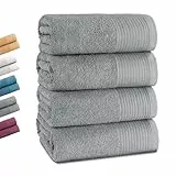 Montafox 4er Set Duschtücher 140 x 70 cm Flauschige Duschhandtücher 100% Baumwolle Saugfähig Kuschelig Weich Badetuch Duschtuch