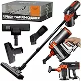 KRUMAD Staubsauger 600W/60 000 Pa – Beutelloser Bodenstaubsauger mit HEPA-Filter & 1,5L Behälter – Leichter, leiser Handstaubsauger für Teppiche, Laminat & Tierhaare – Kabelgebunden 4,6m