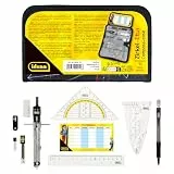 Idena 20066 - Zirkel im Etui, 11-teilig, mit Geodreieck, Lineal, Ersatzminen für den Zirkel, Druckbleistift & Ersatzminen, Stundenplan, Radiergummi & Spitzer