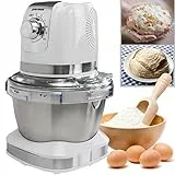 Syntrox Germany KM-600W Küchenmaschine Knetmaschine Mixer, Edelstahl-Behälter, 4 Liter, creme