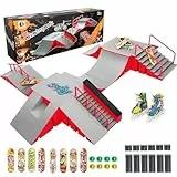 Tlater Finger Skateboard Park Kits, 14-in-1 Bigger Finger Skateboard Ramp Set DIY Montage Fingerboard Skatepark für Kinder Geburtstag Geschenk