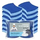 MR.SIGA Kratzfreier Scheuerschwamm aus Zellulose, doppelseitiger Spülschwamm für die Küche, 12er-Pack