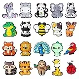 Qaziuy Schuh Charms, 20 Stück Croc Anstecker Tiere Abnehmbare DIY Schuhstecker Shoe Schmuck Niedliche Cartoon Anstecker Tiere für Schuh für Kinder Jugendliche Erwachsene