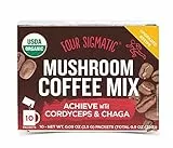 Instant Coffee Powder by Four Sigmatic | Arabica Instant Coffee Singles with Cordyceps, Chaga and Eleuthero | Mushroom Coffee Instant Mix for Better Focus and Immune Support | 10 Packets