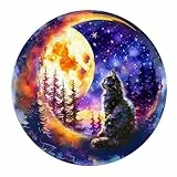 KaayeeWood Holzpuzzle Erwachsene,200 Teile Sternenklare Katze Holz Puzzle,Einzigartige Wooden Puzzle Mit Box Aus Holz Geburtstagsgeschenk für Erwachsene und Kinder