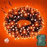FFZZKJ Halloween Lichterkette Batterie mit Timer 8 Modi Wasserdicht Lichterkette Außen Innen für Halloween Deko Outdoor 30LED 3M, Orange