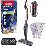 Vileda Steam Plus Pro XXL Dampfreiniger | Tötet bis zu 99,9% der Bakterien & Viren | Für empfindliche Böden | 4 Dampfstufen | Abstellunterlage | Eco-Verpackung