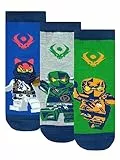 LEGO Ninjago Socken 3er Pack | Ninja Jungen Socken | Packung mit 3 Baumwollsocken für Jungen 31-36 cm