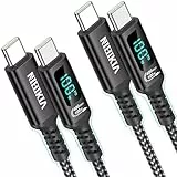 100W USB C auf USB C Kabel, [2Pack 1m] PD Schnellladekabel USB C Ladekabel with LED Display, Kompatibel mit iPhone 16 15 Pro Max Samsung Galaxy S25 S24 S23 Ultra Pixel 7 iPad Pro MacBook Air