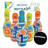 Schildkröt Neopren Kegel-Set | 6 Kegel (21,5 cm), 1 Ball (Ø9 cm) | Bowlingset für Kinder und Erwachsene | Indoor- & Outdoor-Kegelspiel | Stabiler Stand, 970149