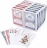 LotFancy 12er Pokerkarten Set, Spielkarten in 54 Karten, Poker Kartendeck, Profi Playing Cards für Texas Holdem, Poker, Blackjack, Bridge (blau und rot)