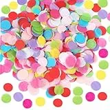 ParPix 6000 Stück Konfetti Bunt Streudeko Geburtstag, Groß 2.5cm Konfetti Papier Hochzeit Streudeko, Runde Konfetti Tischdeko Geburtstag, Confetti für Silvester,Karneval,Weihnachten,Babyparty Deko