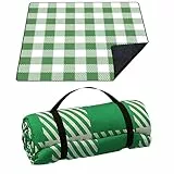 Lisveory Picknickdecke 200x200 cm Wasserdicht, Tragbare Waschbar, Stranddecke Sandfrei für Strand, BBQ, Picknickdecke, Wandern, Reisen Campingdecke,79’’x79’ ’Grün